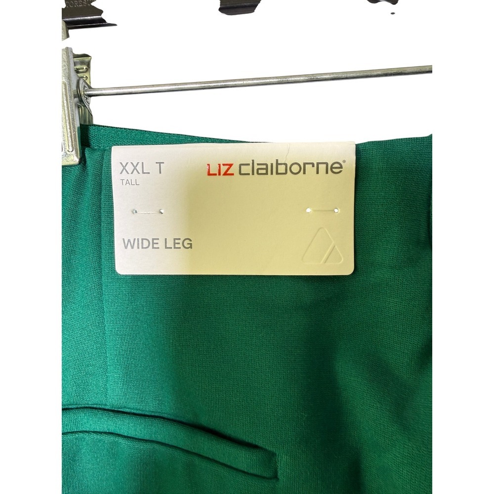 Liz Claiborne Wide Leg Trousers Bold Emerald Green Size XXL Tall NWT - Picture 7 of 8
